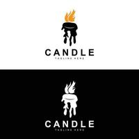 candela logo, fiamma illuminazione disegno, ardente lusso vettore, illustrazione modello icona vettore