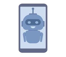 chatbot su smartphone schermo icona. artificiale intelligenza robot assistente. in linea cliente sostegno. vettore piatto illustrazione