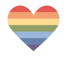 lgbt cuore icona. lesbica, gay, bisessuale, transgender concetto amore simbolo. colore arcobaleno bandiera. vettore piatto illustrazione