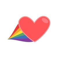 cuore icona con arcobaleno bandiera coda. lgbt supporto e amore design. lesbica, gay, bisessuale, transgender rappresentazione simbolo. vettore