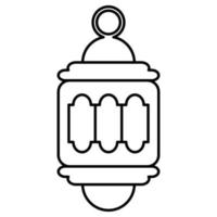 Ramadan lanterna nero schema stile icona vettore
