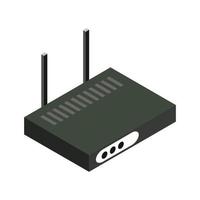 router isometrico impostato su sfondo bianco vettore