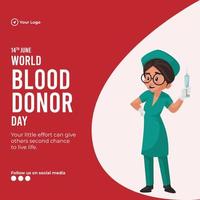 bandiera design di mondo sangue donatore giorno modello vettore