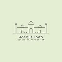 minimalista moschea logo design islamico Ramadan musulmano logo vettore