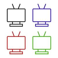 televisore su sfondo bianco vettore