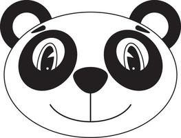 carino cartone animato panda orso personaggio viso vettore