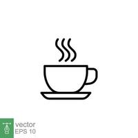 caffè linea icona. semplice schema stile. bere, bicchiere, Tè, acqua, cioccolato, caffè tazza, cucina, ristorante concetto. vettore illustrazione isolato su bianca sfondo. eps 10.