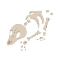 scheletro di morto animale. Halloween e deserto scenario. vettore