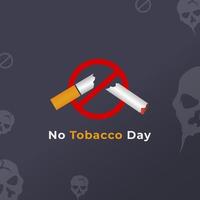 mondo no tabacco giorno saluto carta bandiera per no fumo vettore illustrazione