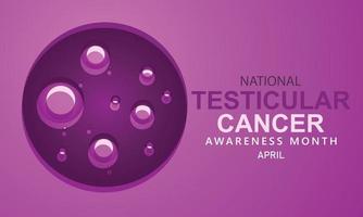 aprile è nazionale testicolare cancro consapevolezza mese. modello per sfondo, striscione, carta, manifesto vettore