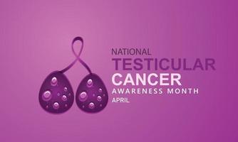 aprile è nazionale testicolare cancro consapevolezza mese. modello per sfondo, striscione, carta, manifesto vettore