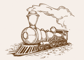 Illustrazione di locomotiva vettore