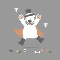 contento Halloween vacanza Festival con polare orso e dolce caramella, piatto vettore illustrazione cartone animato personaggio design