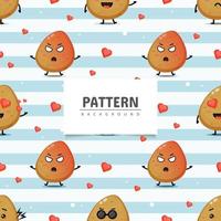 carino mascotte di patate seamless pattern di sfondo vettore