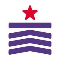 distintivo icona solido rosso viola stile militare illustrazione vettore esercito elemento e simbolo Perfetto.