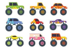mostro camion veicolo o auto e estremo trasporto vettore illustrazione