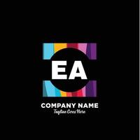 ea iniziale logo con colorato modello vettore. vettore