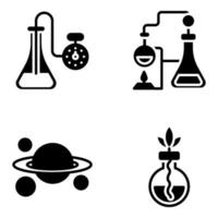 pacchetto di icone solide di educazione chimica vettore