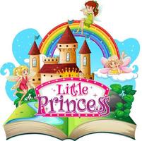 Libro pop-up 3D con tema piccola principessa vettore