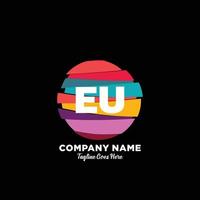 Unione Europea iniziale logo con colorato modello vettore. vettore