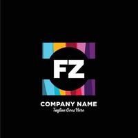 fz iniziale logo con colorato modello vettore. vettore