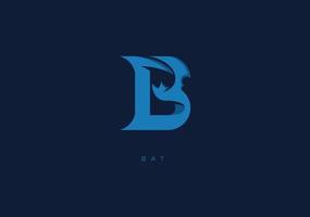 pipistrello B monogramma, vettore logo
