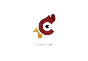 pollo c monogramma, vettore logo