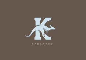 canguro K monogramma, vettore logo