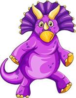 un personaggio dei cartoni animati di dinosauro triceratopo vettore