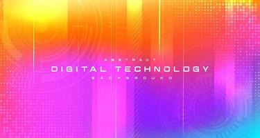 digitale tecnologia bandiera viola arancia rosa sfondo concetto, informatica tecnologia, astratto hi-tech, innovazione futuro dati, Internet Rete, ai grande dati, Linee puntini connessione, illustrazione vettore