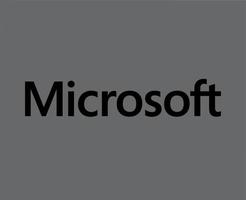 microsoft Software logo marca simbolo nome nero design vettore illustrazione con grigio sfondo