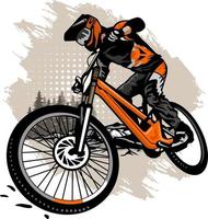 montagna bicicletta design logo simbolo vettore