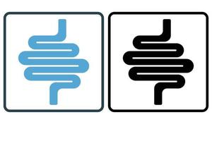 intestini icona illustrazione. icona relazionato per interno organo. solido icona stile. semplice vettore design modificabile