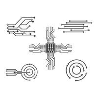 circuito tavola linea, cpu, chip icona logo illustrazione vettore