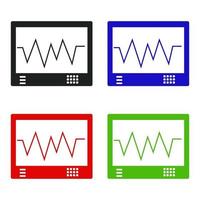 set di ecg su sfondo bianco vettore