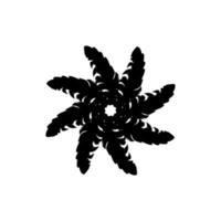 nero silhouette di un' fiore su un' bianca sfondo. vettore illustrazione.