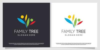 famiglia albero logo design con moderno astratto concetto idea vettore