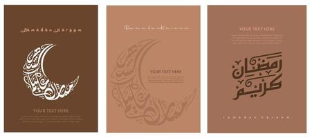 Ramadan kareem islamico tipografia design mezzaluna Arabo modello vettore illustrazione design