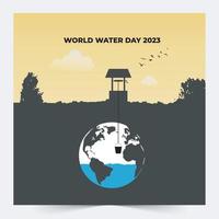mondo acqua giorno vettore illustrazione globo concetto design per bandiera manifesto