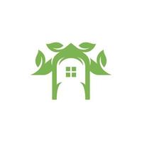 casa foglia natura creativo logo vettore