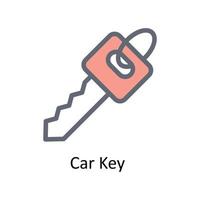 auto chiave vettore riempire schema icone. semplice azione illustrazione azione