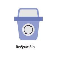 riciclare bidone vettore piatto icone. semplice azione illustrazione azione