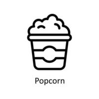 Popcorn vettore schema icone. semplice azione illustrazione azione