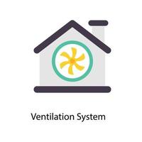 ventilazione sistema vettore piatto icone. semplice azione illustrazione azione