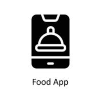 cibo App vettore solido icone. semplice azione illustrazione azione