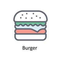 hamburger vettore riempire schema icone. semplice azione illustrazione azione