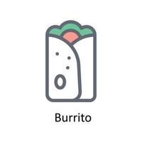 burrito vettore riempire schema icone. semplice azione illustrazione azione