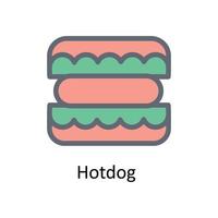 hot dog vettore riempire schema icone. semplice azione illustrazione azione