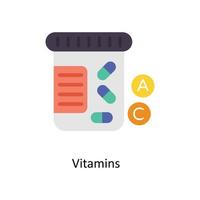 vitamine vettore piatto icone. semplice azione illustrazione azione