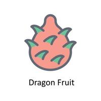 Drago frutta vettore riempire schema icone. semplice azione illustrazione azione